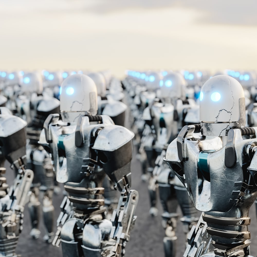 Many robots standing Many robots standing
