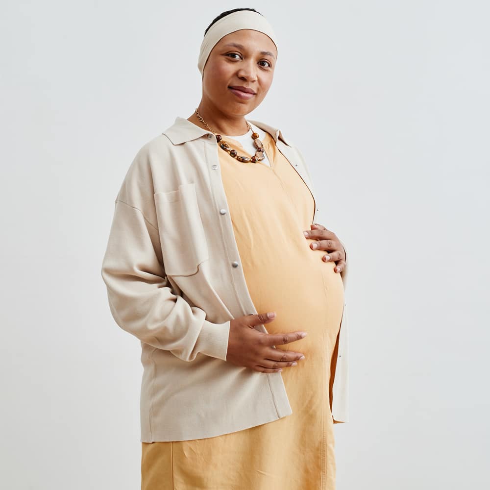 Pregnant woman smiling Pregnant woman smiling
