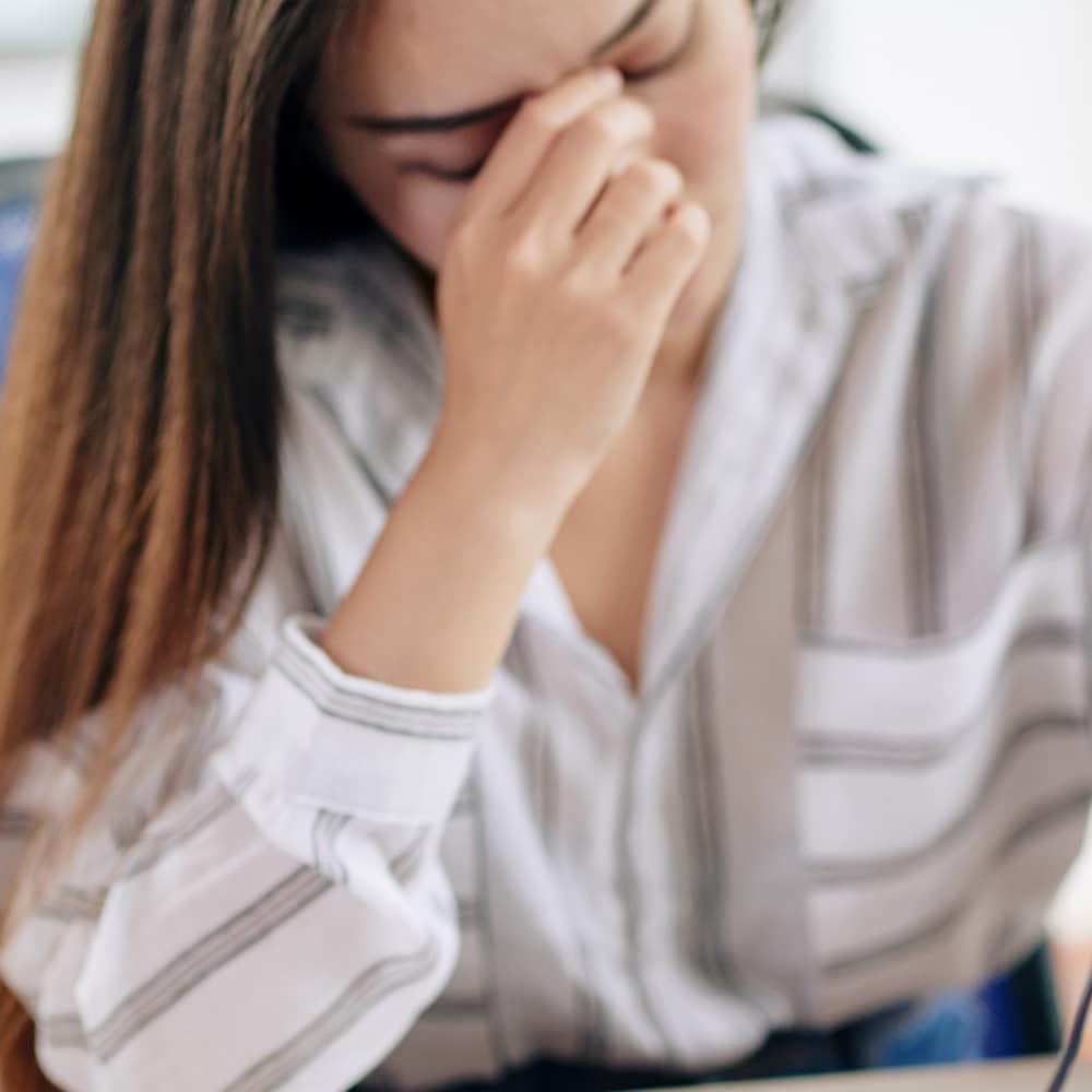 Woman with chronic fatigue syndrome Tired woman with chronic fatigue syndrome