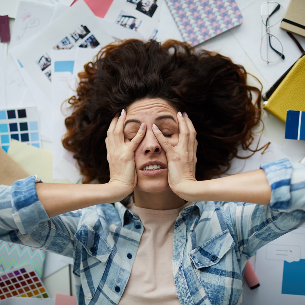 Stressed artist Stressed artist frustrated