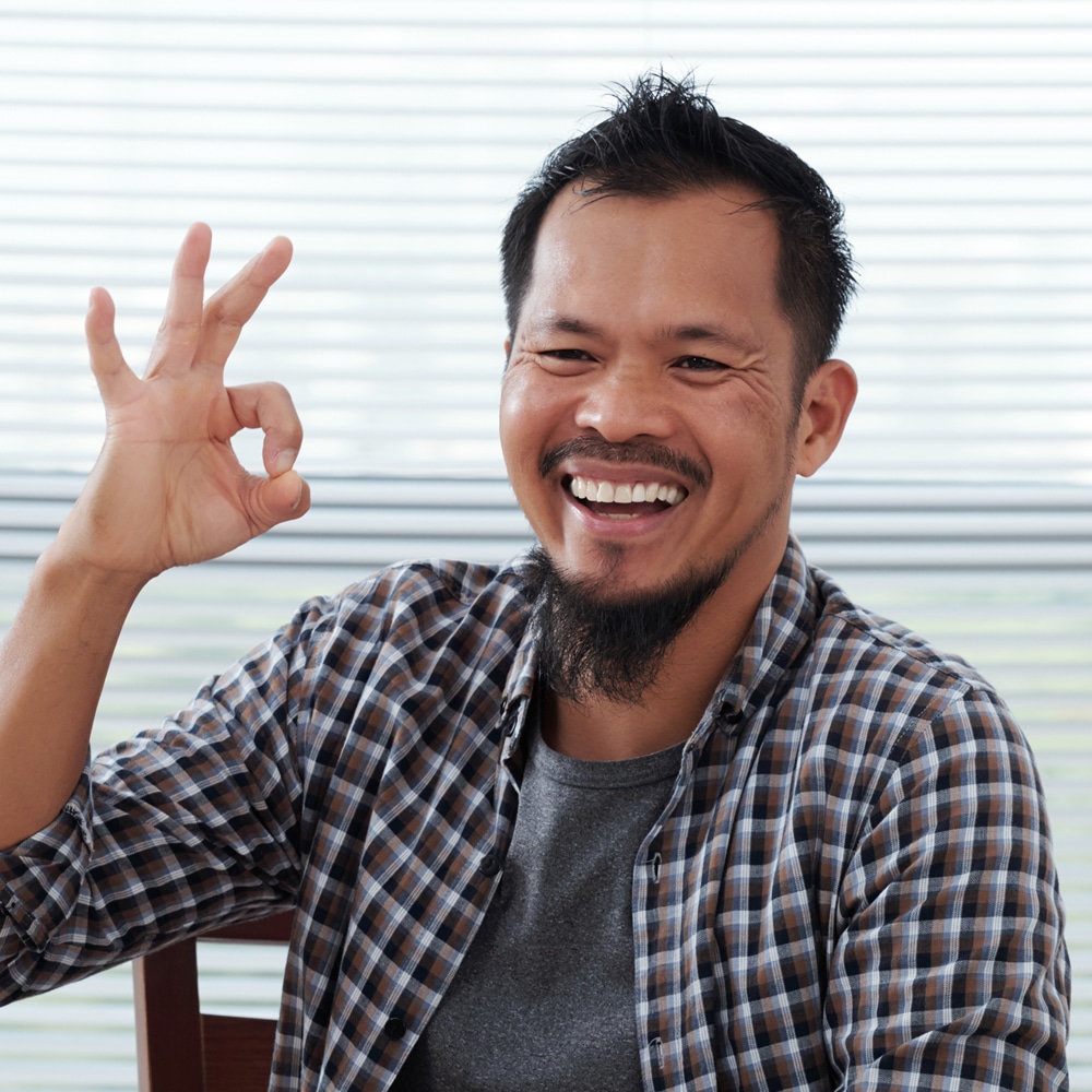 Gordon client smiling after counselling